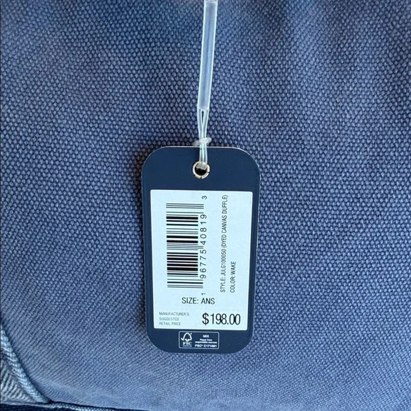 NWT JOHNNIE-O Classic Canvas Duffel Bag Washed Indigo Travel Weekend Carry On - Picture 6 of 9